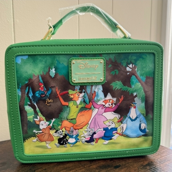 Disney Handbags - Disney Loungefly Robin Hood Green Crossbody Bag with Retro Appeal